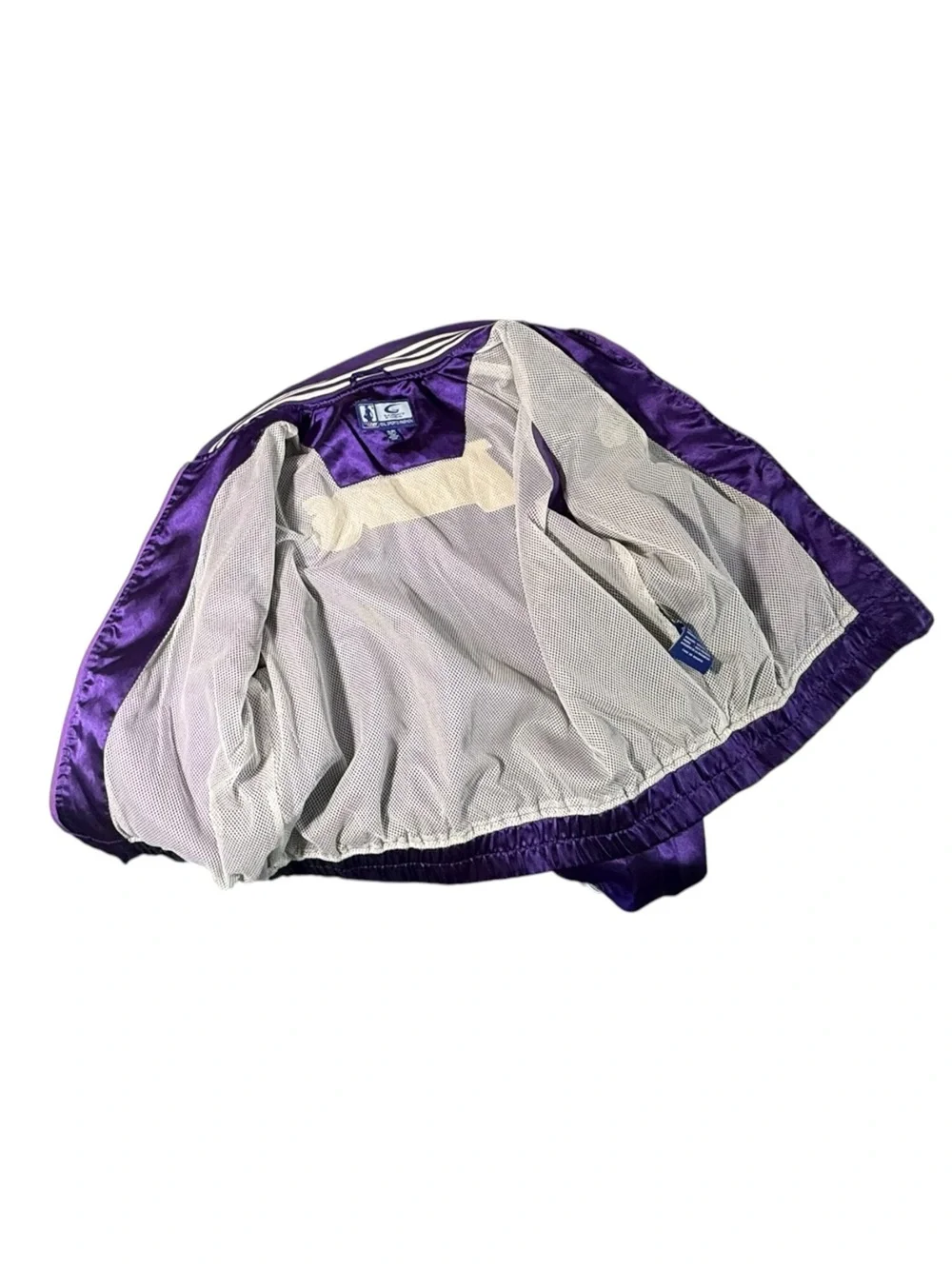 Los Angeles Lakers Y2K Satin Bomber Jacket NBA 4 Her Purple Gold XL EUC
